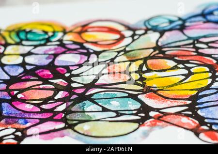 Neurography è una bella tecnica per conseguire la desideri. Albero della Vita è una tecnica psicologica per la terapia dell'arte. Foto Stock