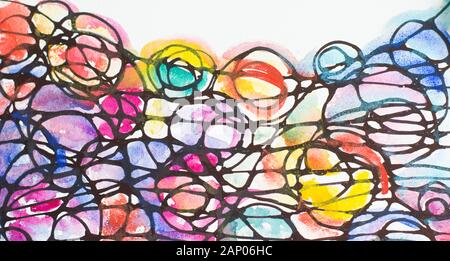 Neurography è una bella tecnica per conseguire la desideri. Albero della Vita è una tecnica psicologica per la terapia dell'arte. Foto Stock