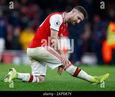 Londra, Inghilterra - 18 gennaio: Shkodran Mustafi di Arsenal durante la Premier League inglese match tra Arsenal e Sheffield uniti su gennaio 18 2020 Foto Stock