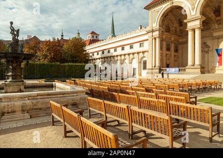 Giardino Wallenstein nel quartiere di Mala Strana. Foto Stock