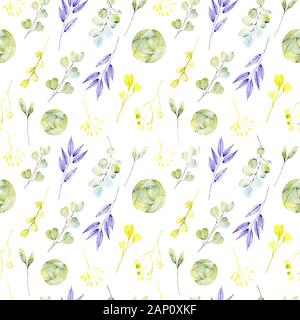 Elegante modello senza cuciture con fiori gialli, illustrazione romantico, rose, seamless, primavera estate swatch prodotti tessili Foto Stock