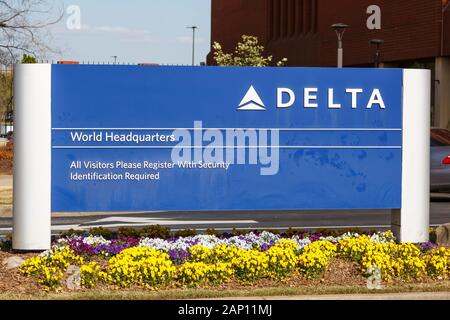 Atlanta, Georgia - Aprile 2, 2019: Delta Air Lines sede HQ a aeroporto di Atlanta (ATL) in Georgia. | Utilizzo di tutto il mondo Foto Stock