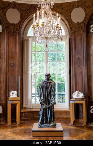 Scultura in bronzo in mostra all'Hotel Biron, Musee Rodin, Parigi, Francia Foto Stock