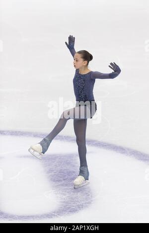 Kamila ha Valieva della Russia compete durante junior ladies breve programma al Palavela pattinaggio su ghiaccio a Torino il 5 dicembre, 2019 Foto Stock