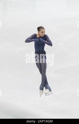 Kamila ha Valieva della Russia compete durante junior ladies breve programma al Palavela pattinaggio su ghiaccio a Torino il 5 dicembre, 2019 Foto Stock
