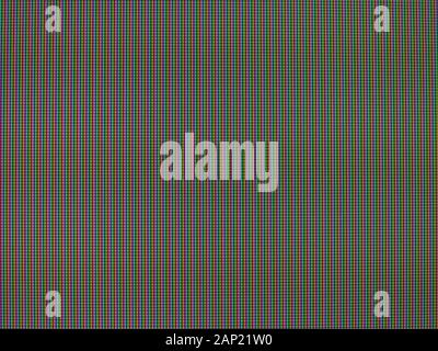 Schermo LCD dettaglio macro con visibili i pixel RGB Foto Stock