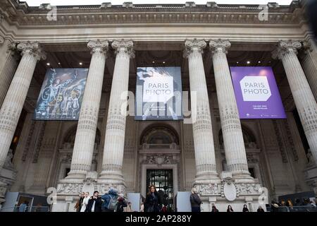Eingangsplakatierung beim Pressebesuch der Fotokunstmesse 'PARIS PHOTO' im Grand Palais. Parigi; 10.11.2019 Foto Stock
