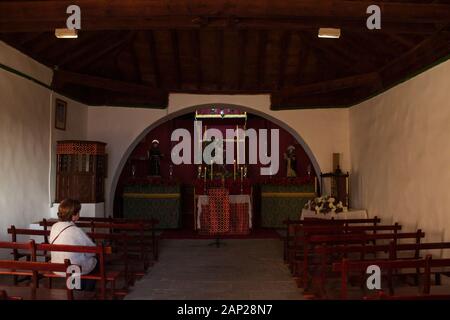 Interno de la Ermita de San Sebastián, Gáldar Foto Stock