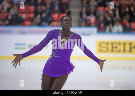 Mae Berenice Meite dalla Francia compete nel Signore pattinaggio gratuito durante il giorno 2 dell'ISU Grand Prix di Pattinaggio di Figura - Internationaux de France a Foto Stock