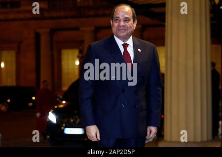 In Egitto il Presidente Abdel Fattah al-Sisi arrivando PER IL REGNO UNITO-Africa Investment Summit ricevimento a Buckingham Palace a Londra. Foto Stock