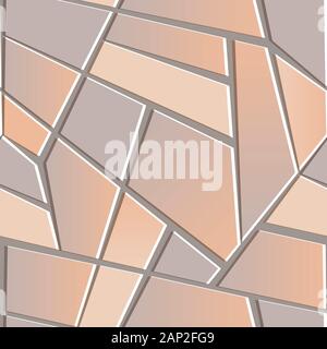 Seamless texture di beige pavimentazione di pietra. Configurazione di ripetizione di pietra grigia parete. Infinite sfondo astratto con piastrelle geometriche poligoni Foto Stock