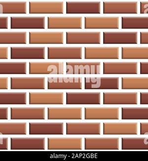 Seamless texture di mattoni rossi parete. Configurazione di ripetizione di pietra marrone con bianco sullo sfondo di cucitura Foto Stock