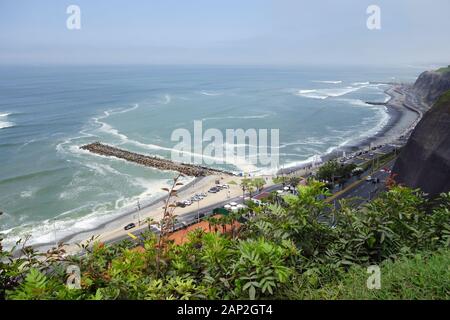 Costa Del Pacifico, Lima, Distretto Di Miraflores, Perù, Sud America Foto Stock