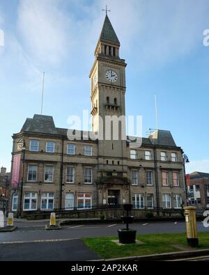 Inghilterra, Lancashire, Chorley - 19 Gennaio 2020: il Municipio Chorley, costruito nel 1875, gli architetti erano Ladds e Powell Foto Stock