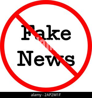 Un logo design circa notizie false, false notizie logo, fake news tag, illustrazione vettoriale Illustrazione Vettoriale