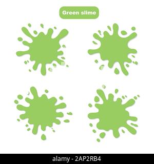 Illustrazione Vettoriale - gocce di muco e flussi. Abstract liquido verde per splash. Illustrazione Vettoriale