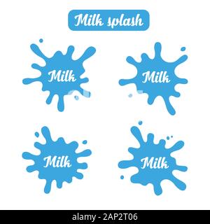 Illustrazioni vettoriali etichetta di latte, yogurt, panna icone Illustrazione Vettoriale