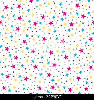 Abstract seamless pattern colorati con le stelle. Illustrazione Vettoriale. Colorate stelle seamless pattern. Illustrazione Vettoriale
