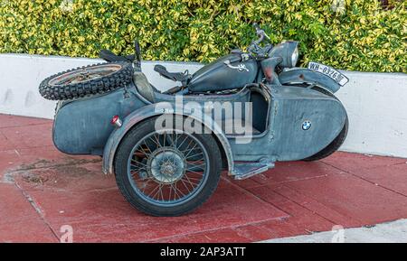 La BMW di antiquariato con sidecar Foto Stock