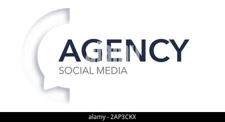 Online digital marketing agency logo. Social media brand impegno Illustrazione Vettoriale