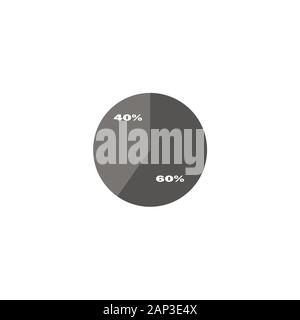 Grafico a torta template vettoriale, per le statistiche delle imprese. Illustrazione Vettoriale