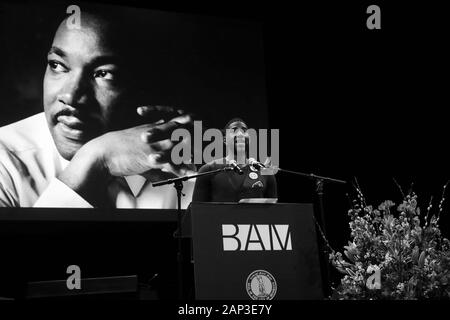 New York, New York, Stati Uniti d'America. Xx gen, 2020. Nuovo K Città avvocato pubblico Jurmanee Williams assiste la trentaquattresima Brooklyn omaggio al Rev. Il dott. Martin Luther King Jr. tenutasi a BAM Howard Gilman Opera House on gennaio 20, 2020 nella sezione di Brooklyn di New York City. Credito: Mpi43/media/punzone Alamy Live News Foto Stock