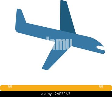 Icona di atterraggio. Elemento creativo piatto dalla collezione di icone aeroportuali. Icona di destinazione colorata per modelli, Web design e software Illustrazione Vettoriale