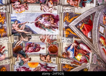 Città del Vaticano - Vaticano - 31 Maggio 2019 - Il soffitto della Cappella Sistina si trova in Vaticano. Foto Stock