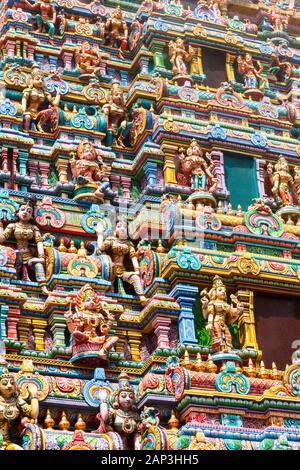 Dettaglio sulla torre di Maha Sri Mariamman Temple, Bangkok, Thailandia Foto Stock