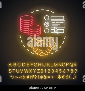 Casino bonus segnalazione luci al neon concetto icona. Programma di ricompensa idea. Referral awards, incentivi e benefici. Riscattare i punti. Segno incandescente con alfa Illustrazione Vettoriale