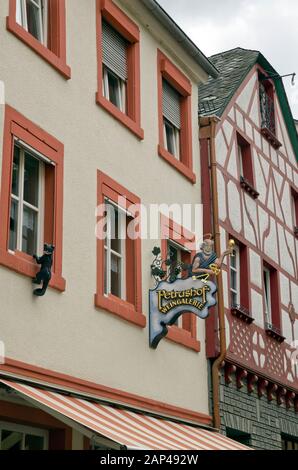 Petrushof Weingalerie segno in Piesport Foto Stock