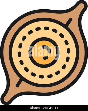 Vector Adjarian khachapuri, cucina georgiana linea di colore piatto icona. Illustrazione Vettoriale
