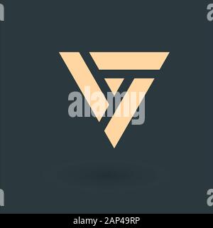 Trinità nodo nel triangolo. Concetto Trinity. Identità aziendale tech elemento. Stock illustrazione vettoriale isolato Illustrazione Vettoriale