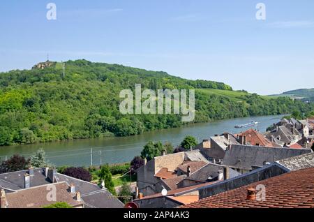 Vista dal castello di Sierck-les-Bains Foto Stock