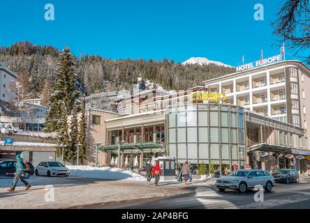 Casinò Davos Platz In Inverno, Grigioni, Svizzera Foto Stock