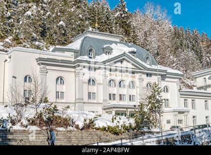 Grandhotel Belvédère, Davos In Inverno, Grigioni, Svizzera Foto Stock