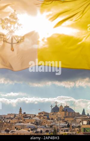 Veduta della Chiesa del Santo Sepolcro a Gerusalemme Foto Stock