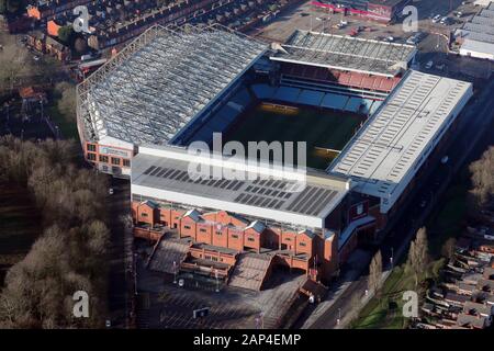Veduta aerea di Villa Park, stadio di calcio sede di Aston Villa FC, Birmingham Foto Stock
