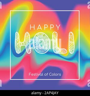 Happy Holi greeting card. Vector colore di sfondo Illustrazione Vettoriale