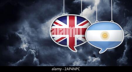 Regno Unito e Argentina brexit negoziati. 3D Rednering Foto Stock