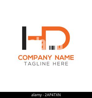 Modello vettore di disegno con logo Letter HD. Illustrazione Iniziale Del Vettore Lettera Collegata Hd Illustrazione Vettoriale