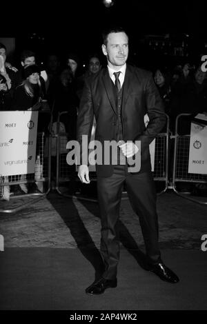 Londra, UK, 19/01/2012 Michael Fassbender arriva per il London Film Critics Circle Awards tenutosi presso il BFI a Londra. Foto Stock