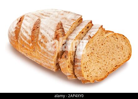 Percorso di pane isolato su bianco Foto Stock