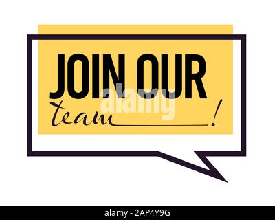 Unisciti al nostro team, affitto icona isolato, di assunzione e occupazione Illustrazione Vettoriale