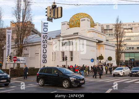 Secession Building una galleria d'arte contemporanea, Karlsplatz, Vienna, Austria. Foto Stock