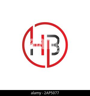 Modello vettore di disegno con logo lettera HB. Illustrazione Vettore Hb Lettera Collegata Iniziale Illustrazione Vettoriale