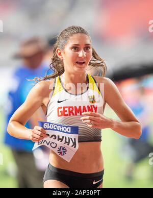 Doha, Katar. Il 30 settembre, 2019. La Gesa Felicitas KRAUSE l. (Germania/3° posto) finale 3000m ostacolo per le donne, su 30.09.2019 mondiali di atletica 2019 a Doha/Qatar, dal 27.09. - 10.10.2019. Â | Utilizzo di credito in tutto il mondo: dpa/Alamy Live News Foto Stock