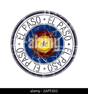 Città di El Paso timbro postale in gomma, oggetto vettore su sfondo bianco Illustrazione Vettoriale