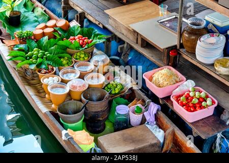 Talin Chan mercato galleggiante di Bangkok, Tailandia, Foto Stock