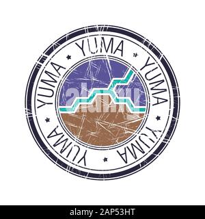 Città di Yuma, Arizona postale timbro di gomma, oggetto vettore su sfondo bianco Illustrazione Vettoriale